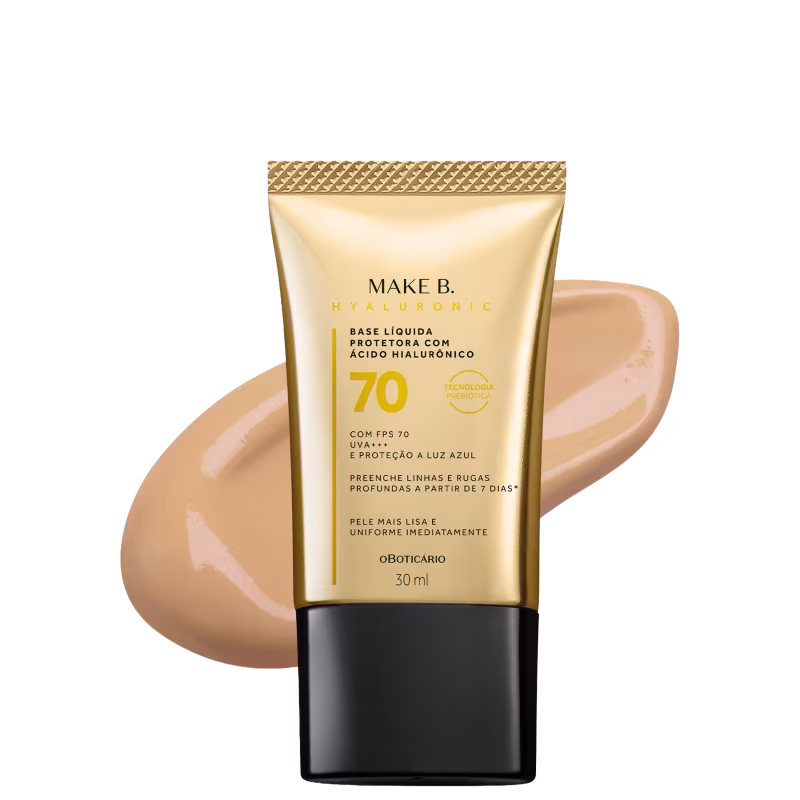 Make B. o Boticário Hyaluronic FPS 70 cor 15  - Base Líquida Protetora 30ml