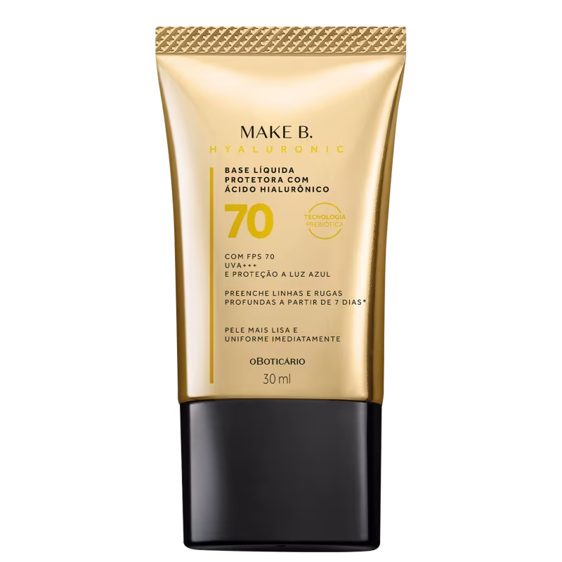 Make B. o Boticário Hyaluronic FPS 70 cor 25 - Base Líquida Protetora 30ml