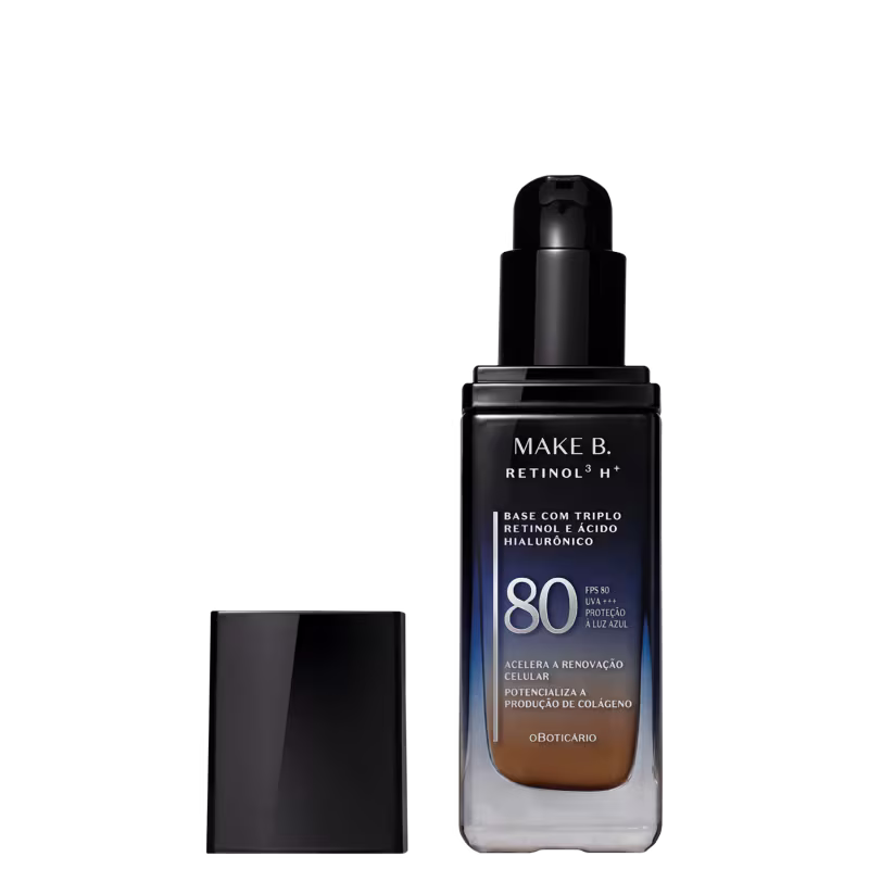 Make B. Retinol³ H+ o Boticário Cor 275N FPS80 - Base Líquida 26g