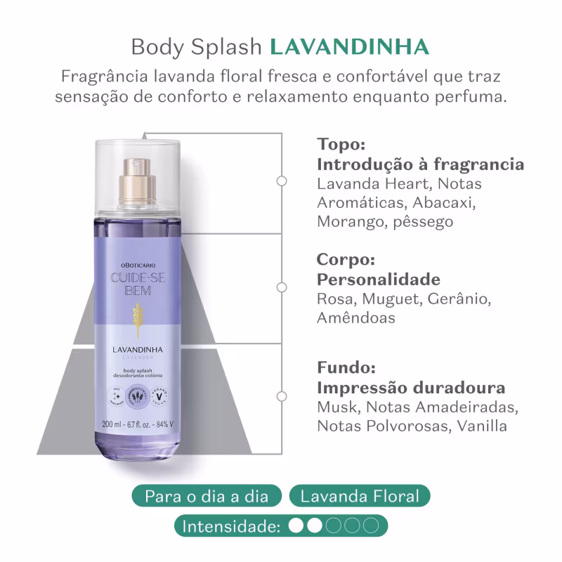 Body Splash Desodorante Colônia Cuide-se Bem Lavandinha 200ml