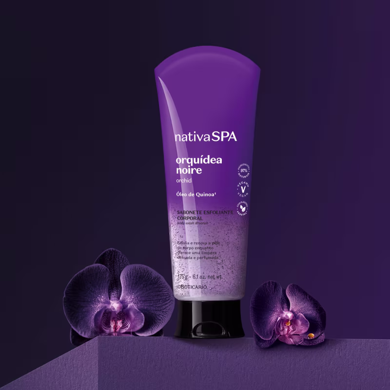 Sabonete Líquido Esfoliante Corporal Orquídea Noire 175g