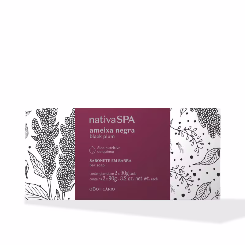 Kit Sabonete Em Barra Nativa Spa Ameixa Negra 2x90g cada