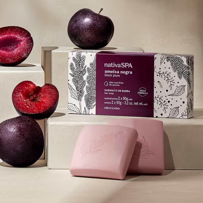 Kit Sabonete Em Barra Nativa Spa Ameixa Negra 2x90g cada