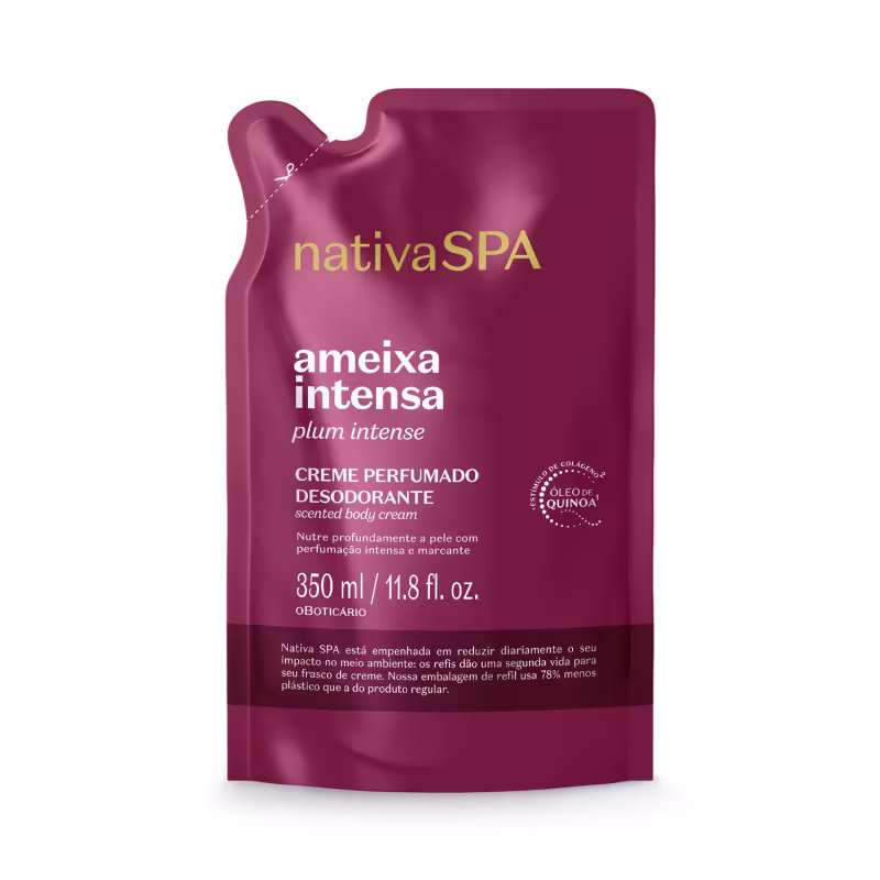 Refil Creme Perfumado Desodorante Corporal Nativa Spa Ameixa Intensa 350ml
