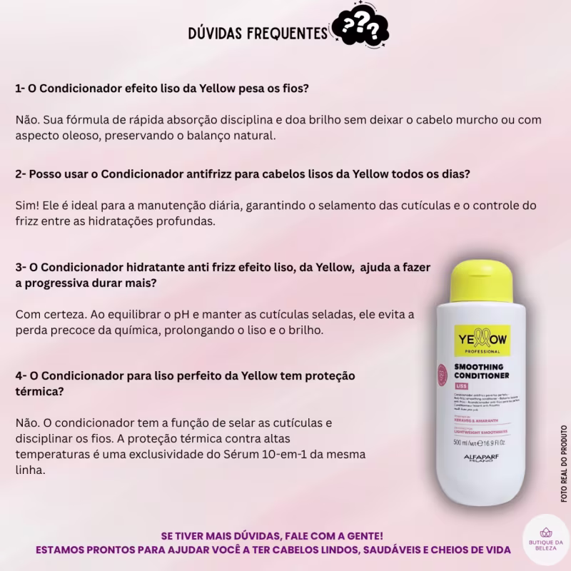Condicionador Anti Frizz Yellow Liss 500ml