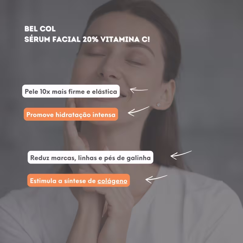 Bel Col Serum Facial Vitamina C 20% Ácido Hialurônico 30ml