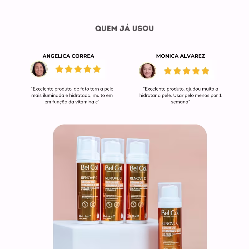 Bel Col Serum Facial Vitamina C 20% Ácido Hialurônico 30ml