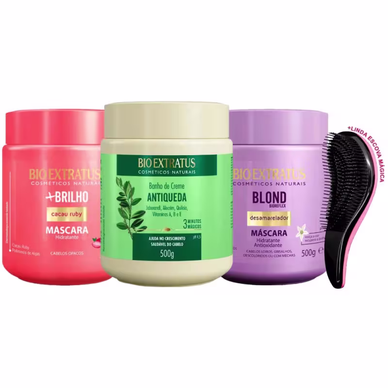 Máscaras Bio Extratus Brilho Jaborandi Blond 500g +Escova