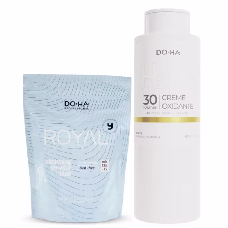 Do.Ha kit Royal Fantasie Blue Pó Descolorante 500g + Oxi 30Vol 900ml