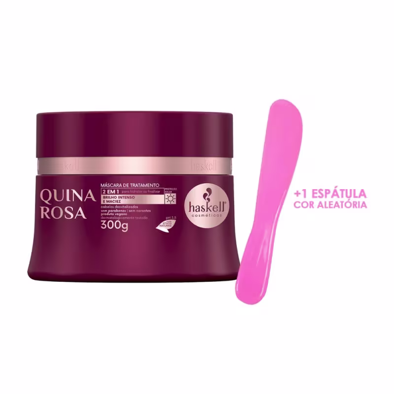Máscara Hidratação Capilar Haskell Quina Rosa 300g + Espátula