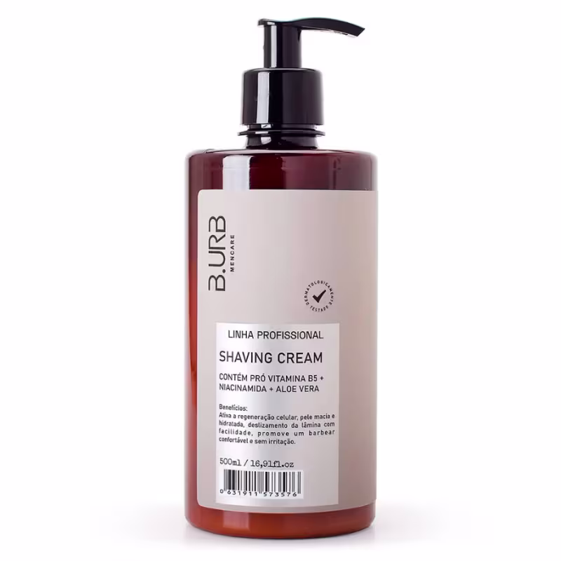 Shaving Cream Creme de Barbear com Niacinamida + Aloe Vera 500mL B.URB