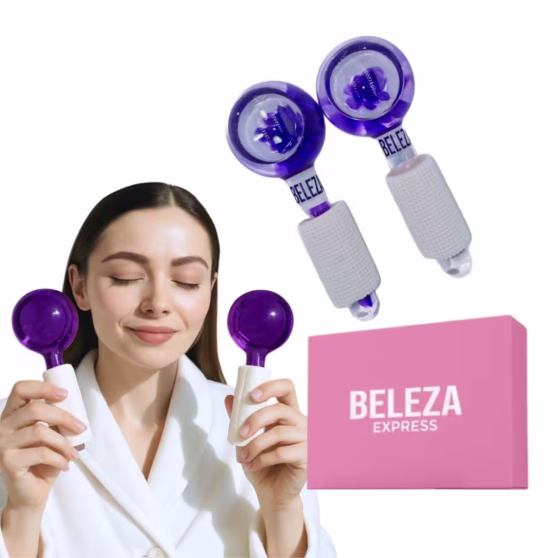 Ice Globes - Massageador Facial 2 Peças Cromoterapia lilás