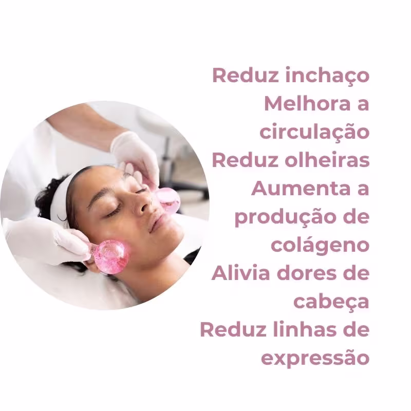 Ice Globes - Massageador Facial 2 Peças Cromoterapia lilás