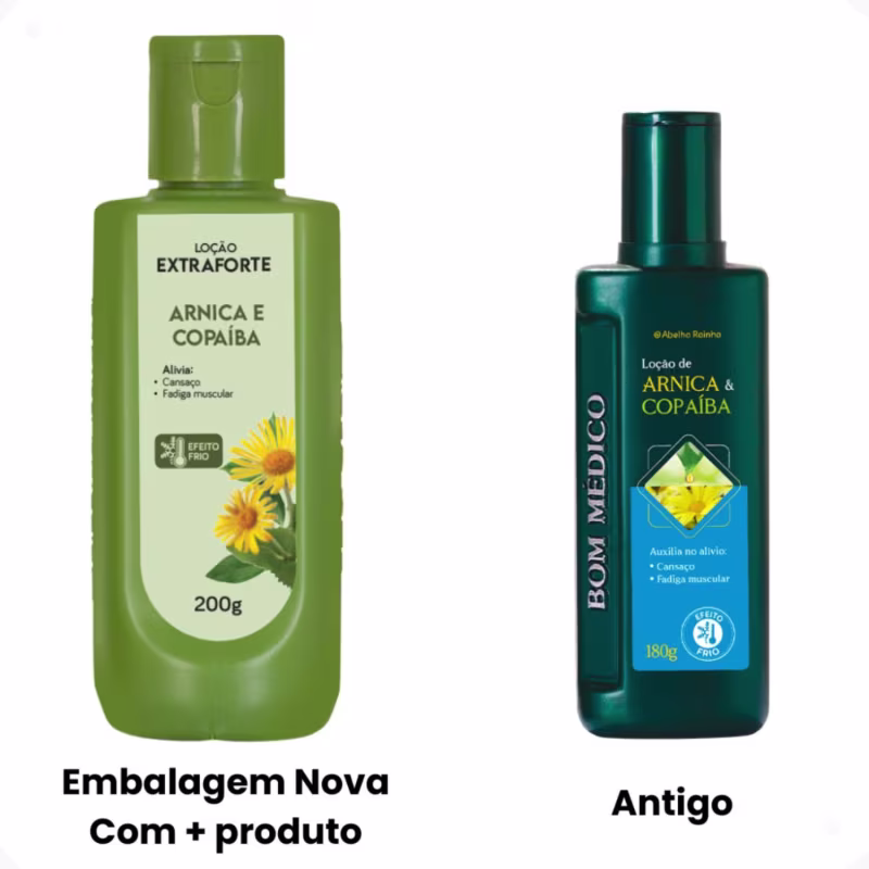 Loção Relaxante Corporal Abelha Rainha Bom Médico Arnica e Copaíba Extraforte, 200g.