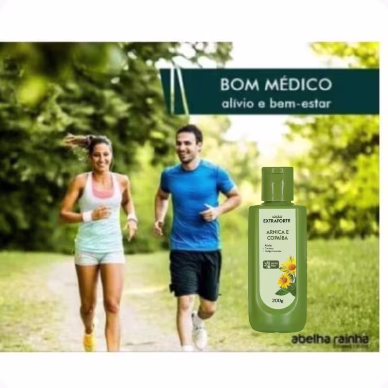 Loção Relaxante Corporal Abelha Rainha Bom Médico Arnica e Copaíba Extraforte, 200g.