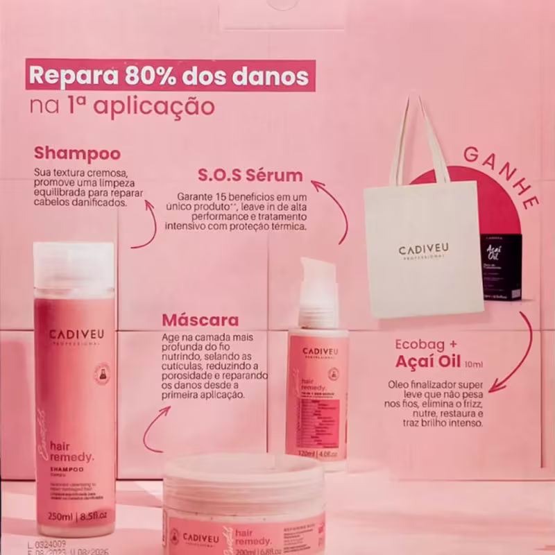 Kit Especial Cadiveu Hair Remedy + Fluido de Quartzo Mist