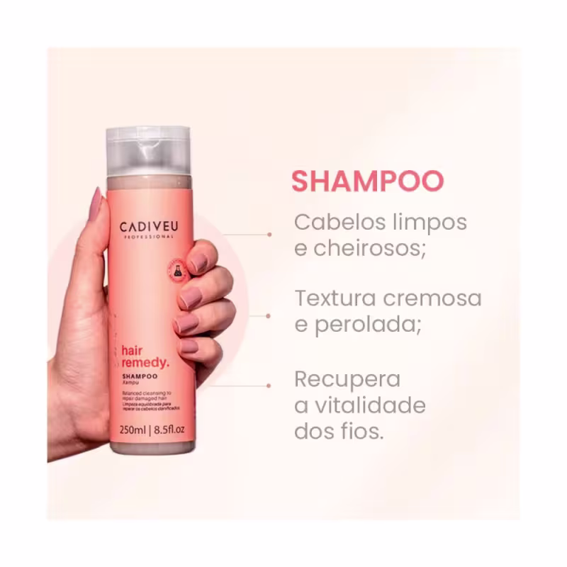 Kit Especial Cadiveu Hair Remedy +Creme Capilar Quartzo Mist