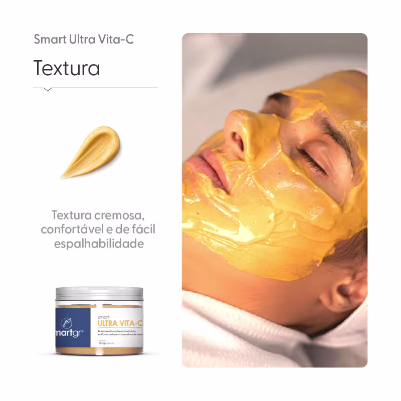 Smart Ultra Vita‑C – Máscara Facial Dourada – 120 g | Smart GR