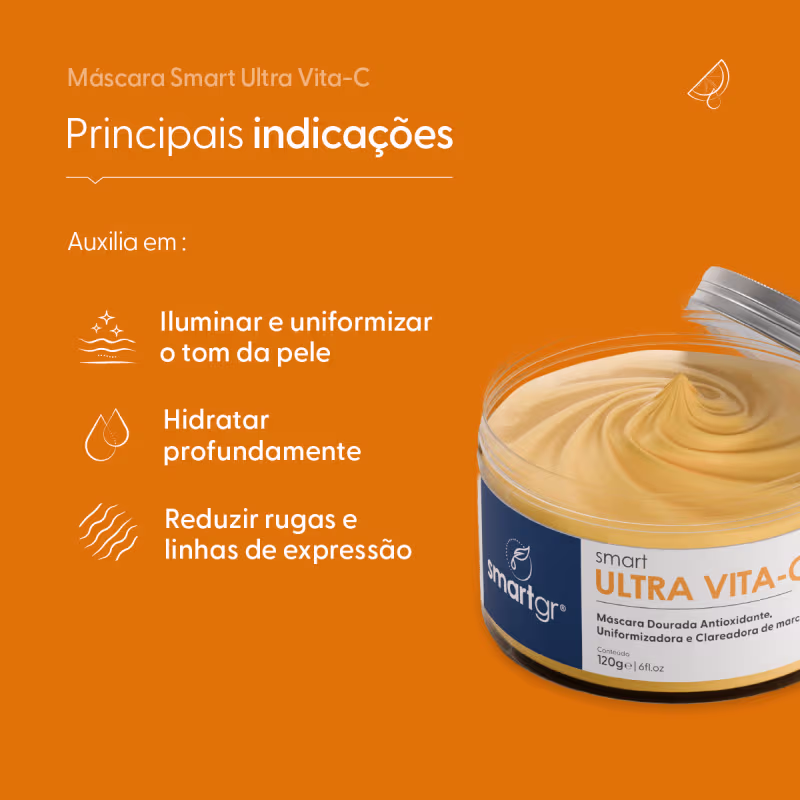 Smart Ultra Vita‑C – Máscara Facial Dourada – 120 g | Smart GR