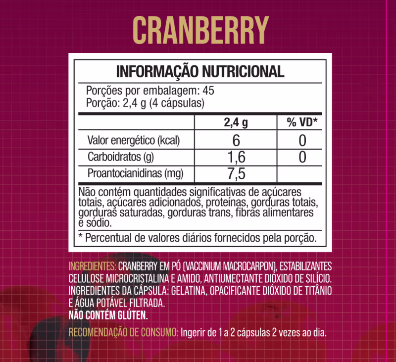 Cranberry 500mg 180 Capsulas - Nutrione