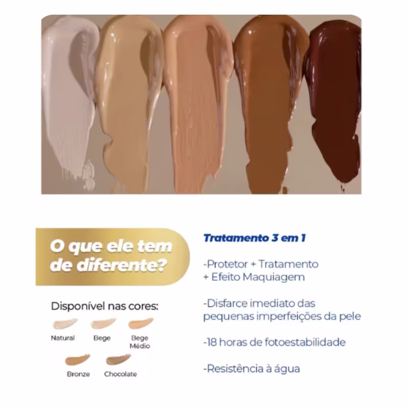 Cosmobeauty Filtro Solar Blur GHK-Cu  FPS 90  Pdrn Cores 60g - Bege Médio