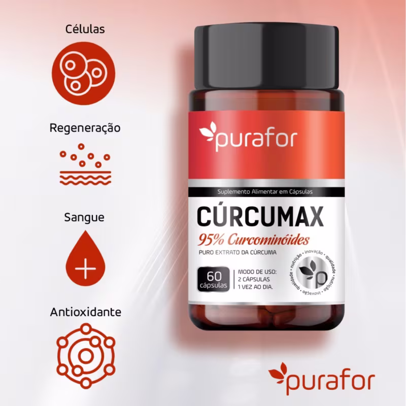 Curcumax 95% Curcominoides Curcuma Pura 60 Capsulas Purafor