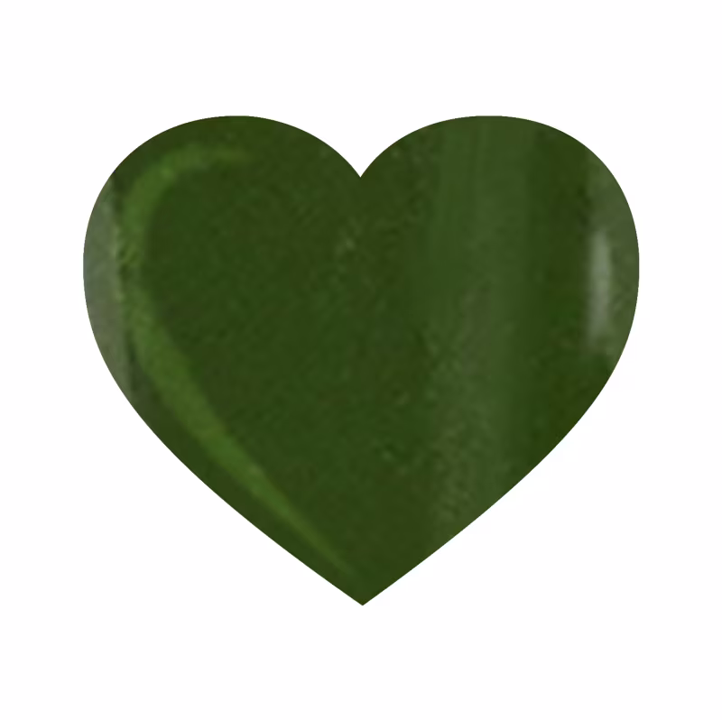 Coração da mesma cor do esmalte em fundo branco.