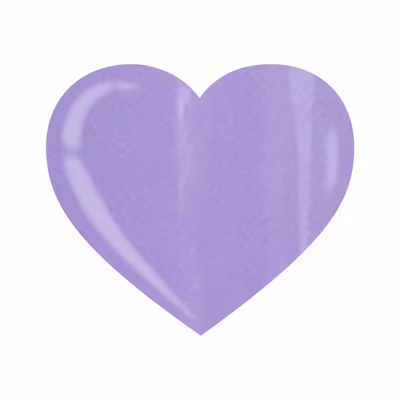 Coração da mesma cor do esmalte em fundo branco.