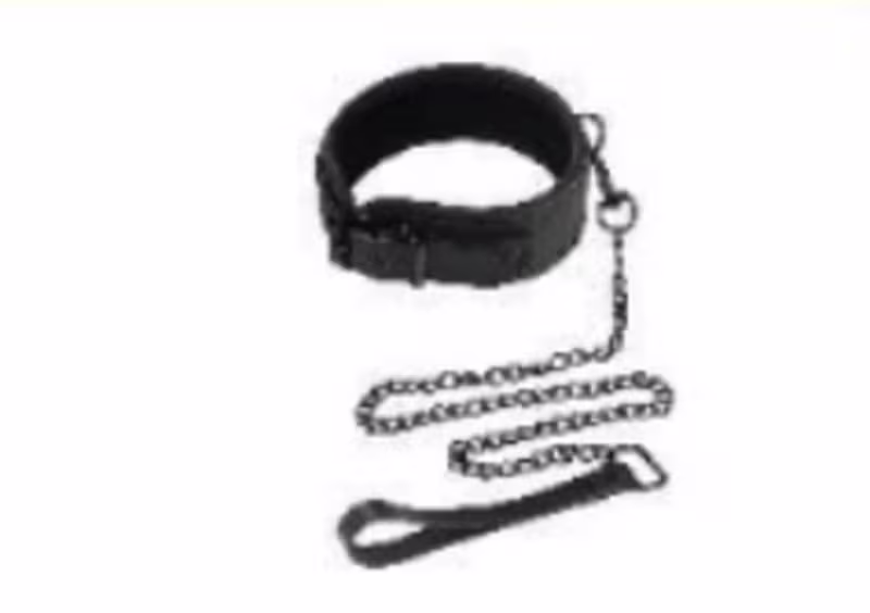Linha BDSM - Dona Coelha Coleira e Guia (preto)