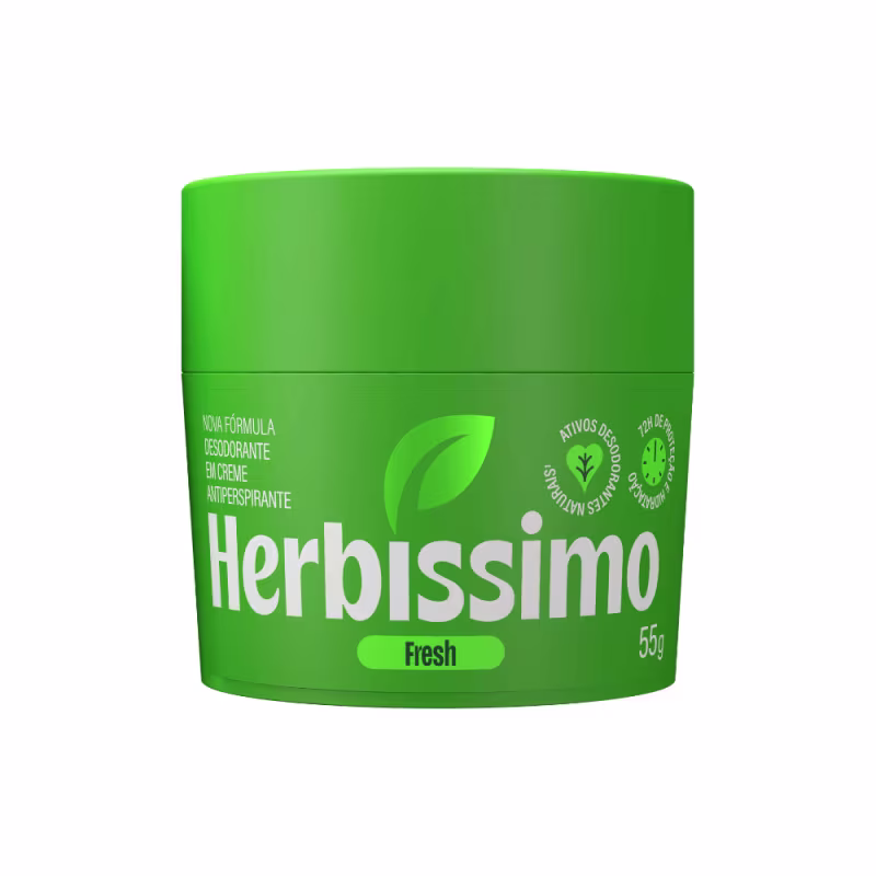 DESODORANTE HERBISSIMO EM CREME 55G TIPO:FRESH