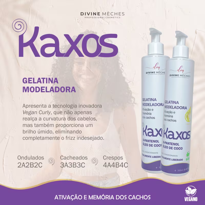 Gelatina Modeladora Divine Mèches Kaxos, 300ml.