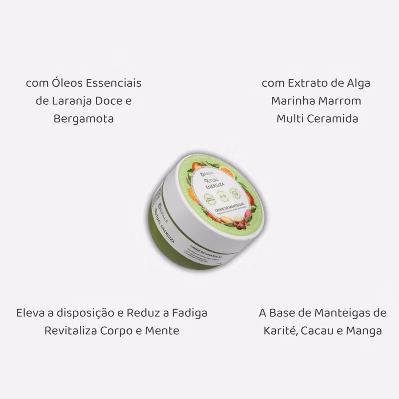 Creme Hidratante Corporal De Manteigas Com Karité, Laranja Doce E Bergamota 200g Ritual Energiza Dalla
