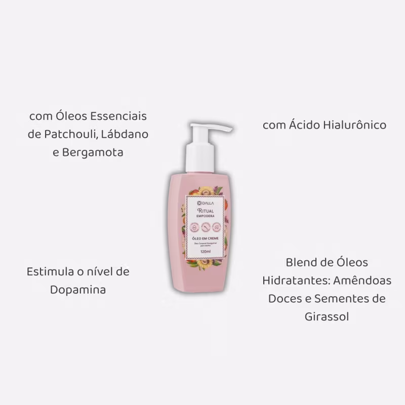 Óleo Corporal Em Creme Com Ácido Hialurônico Essenciais De Patchouli, Lábdano E Bergamota 120ML Ritual Empodera Dalla