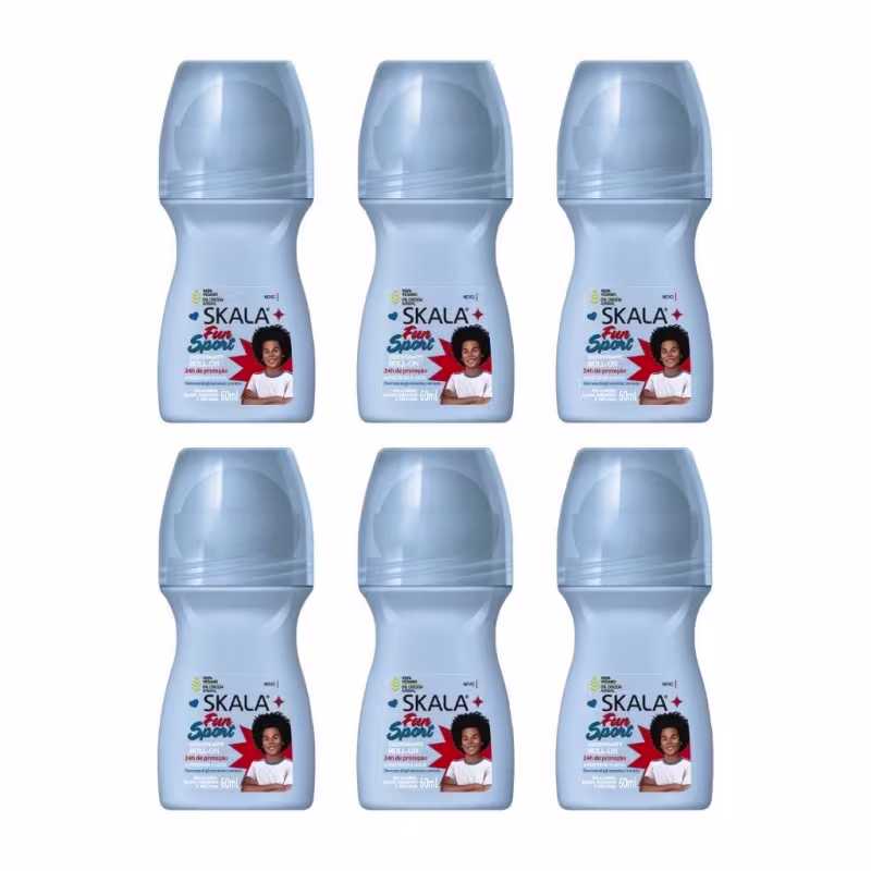 Kit c/6 Unidades de Desodorante Skala Kids Fun Sport Roll-On 60ml
