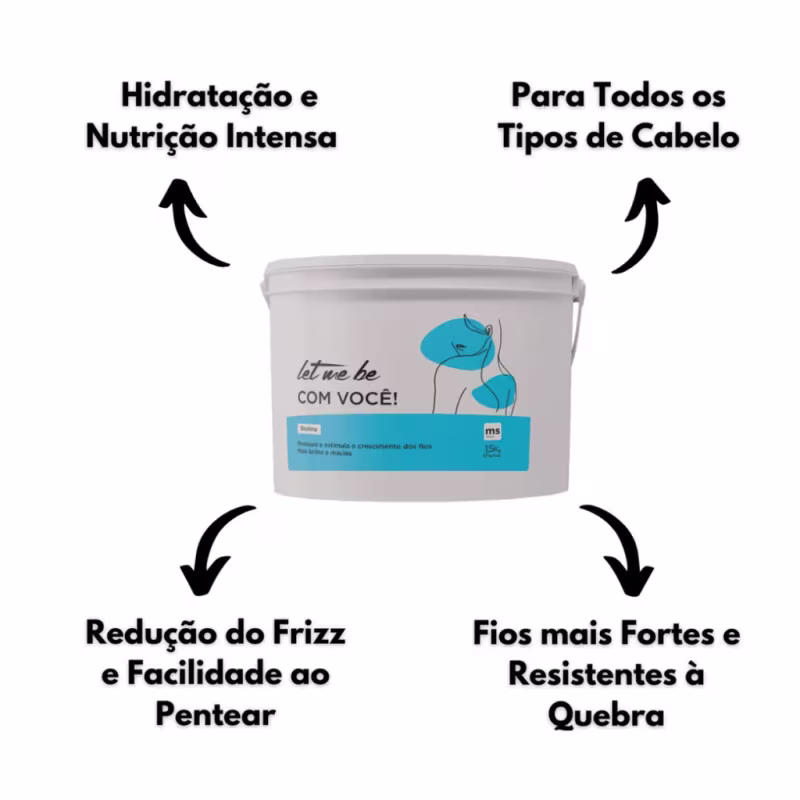 Máscara Com Você Biotina Hidratação Intensiva 1,5Kg - Let Me Be