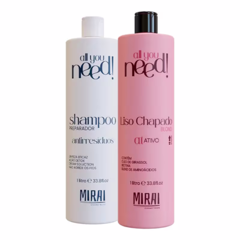 Kit Liso Chapado Shampoo  + Blond 1L - Mirai