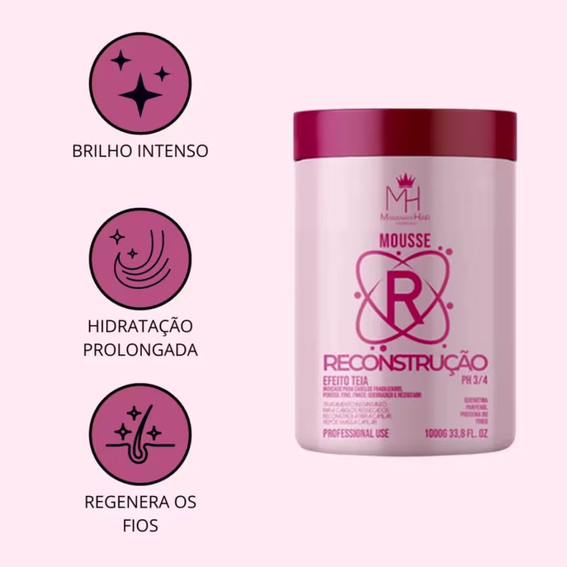 Máscara De Reconstrução Efeito Teia Maranata Hair 1Kg