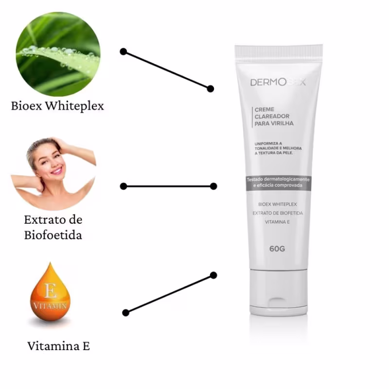 Kit 3x Clareador Íntimo Feminino Fórmula Exclusiva Dermosex 60g