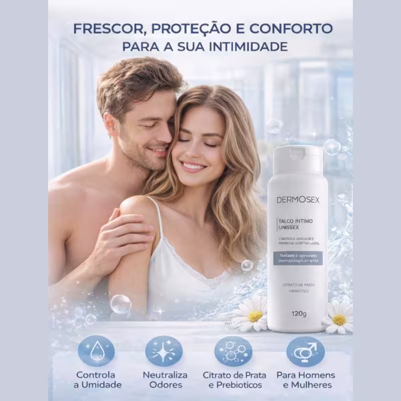 Talco Intimo Feminino E Masculino Controla Umidade E Odores
