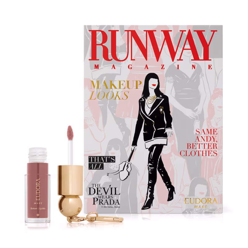 Kit Eudora O Diabo Veste Prada: Palette Runway Magazine + Batom Líquido Fashion Icon Caramel (2 Produtos)