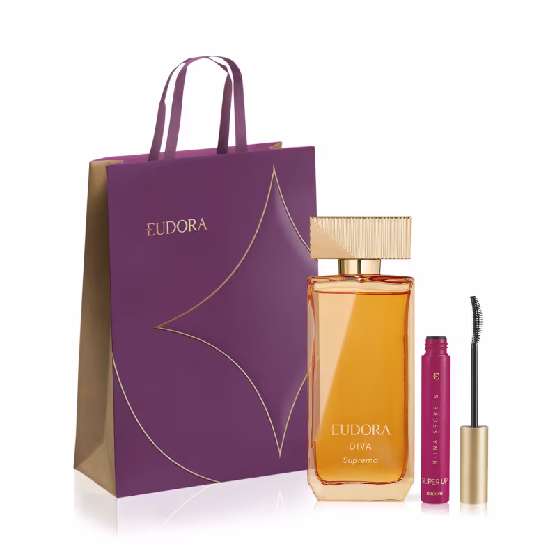 Combo Diva Suprema Desodorante Colônia 100ml + Máscara Cílios Super Up + Sacola