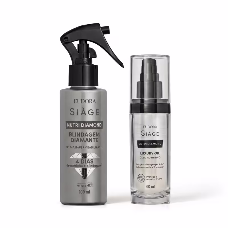 Combo Siàge Nutri Diamond: Óleo Nutritivo 60ml + Bruma Impermeabilizante 100ml