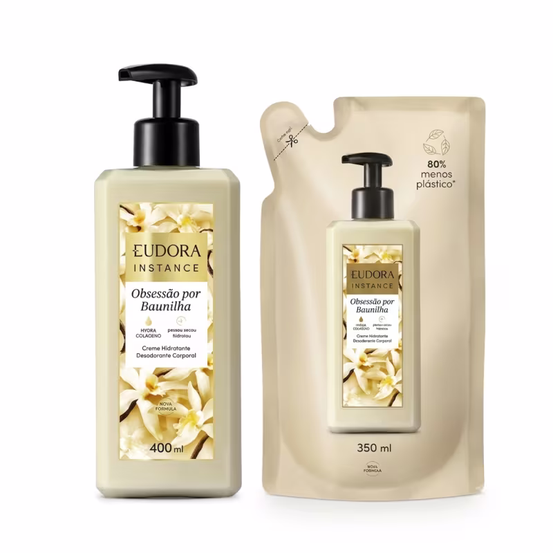 Combo Instance Baunilha: Creme Hidratante 400ml + Refil Creme Hidratante 350ml