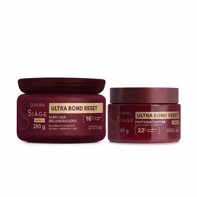 Combo Siàge Ultra Bond Reset: Máscara Capilar Regeneradora 250g + Leave-In Reconstrutor Proteína Capilar 80g