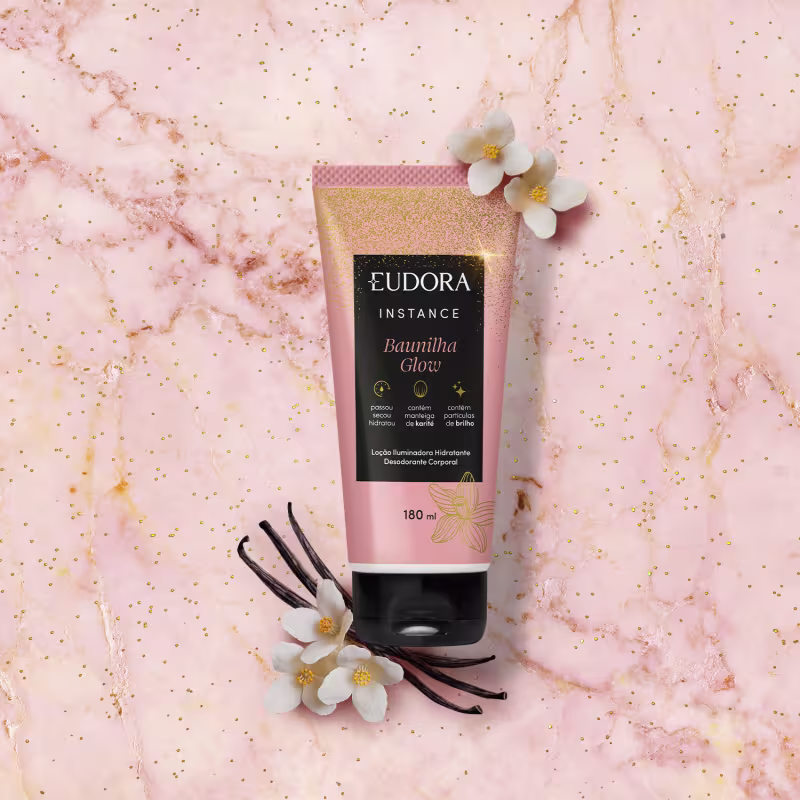 Loção Iluminadora Hidratante Desodorante Corporal Instance Baunilha Glow 180ml
