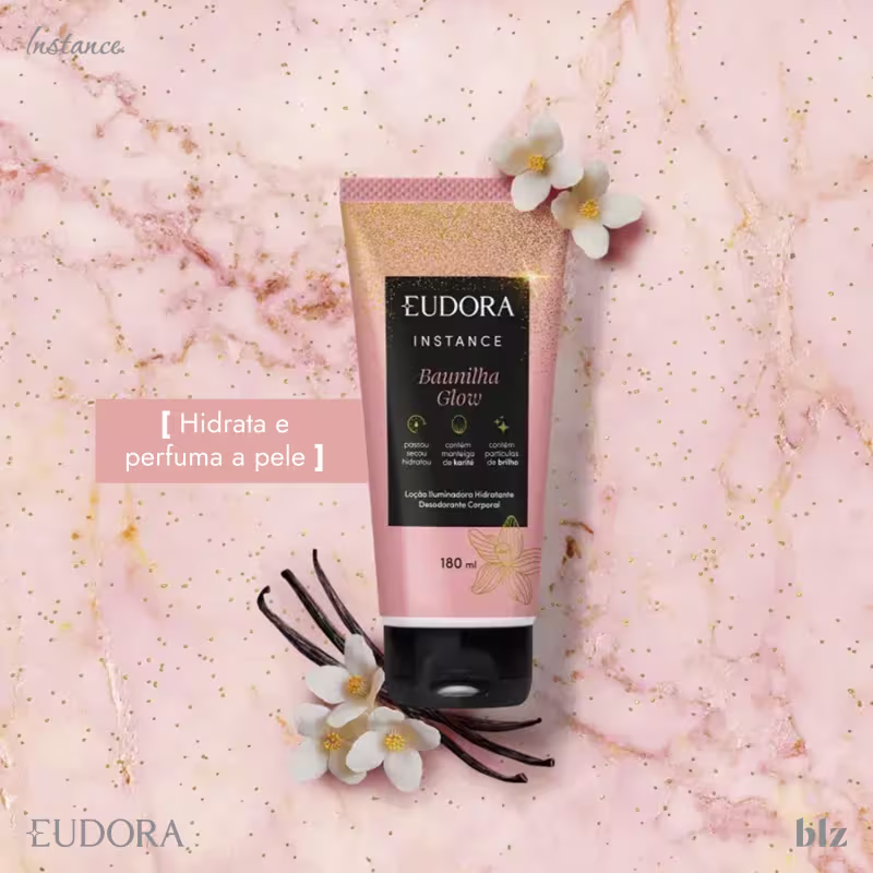 Eudora Instance Baunilha Glow - Loção Iluminadora Hidratante Desodorante Corporal 180ml