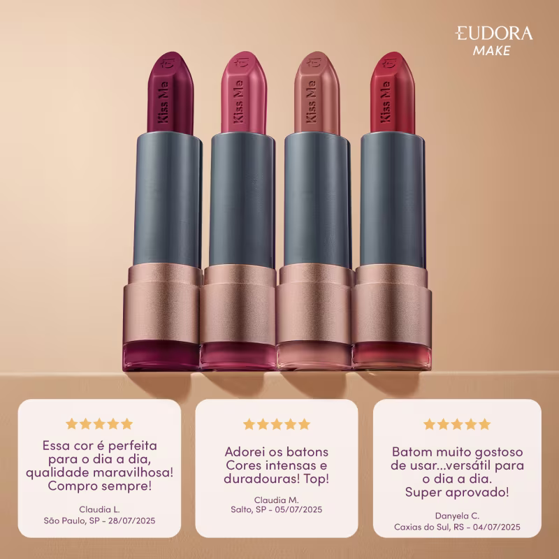 Eudora Soul Kiss Me Marrom Nude Poder - Batom Cremoso 3,7g