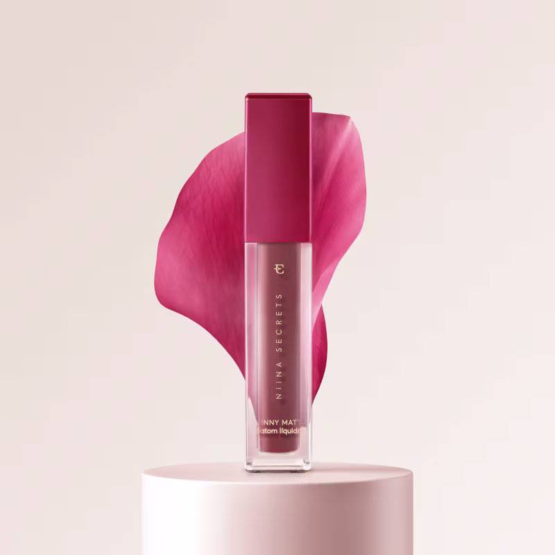 Batom Líquido Eudora Niina Secrets Skinny Matte Malva Camélia, 5ml.