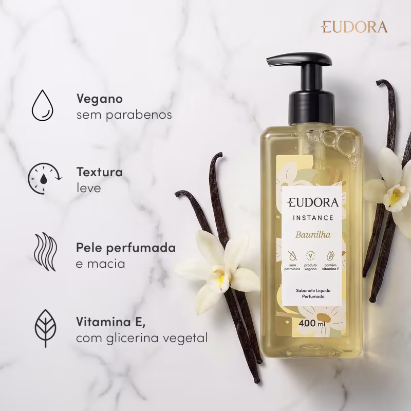 Eudora Instance Baunilha - Sabonete Líquido Perfumado 400ml