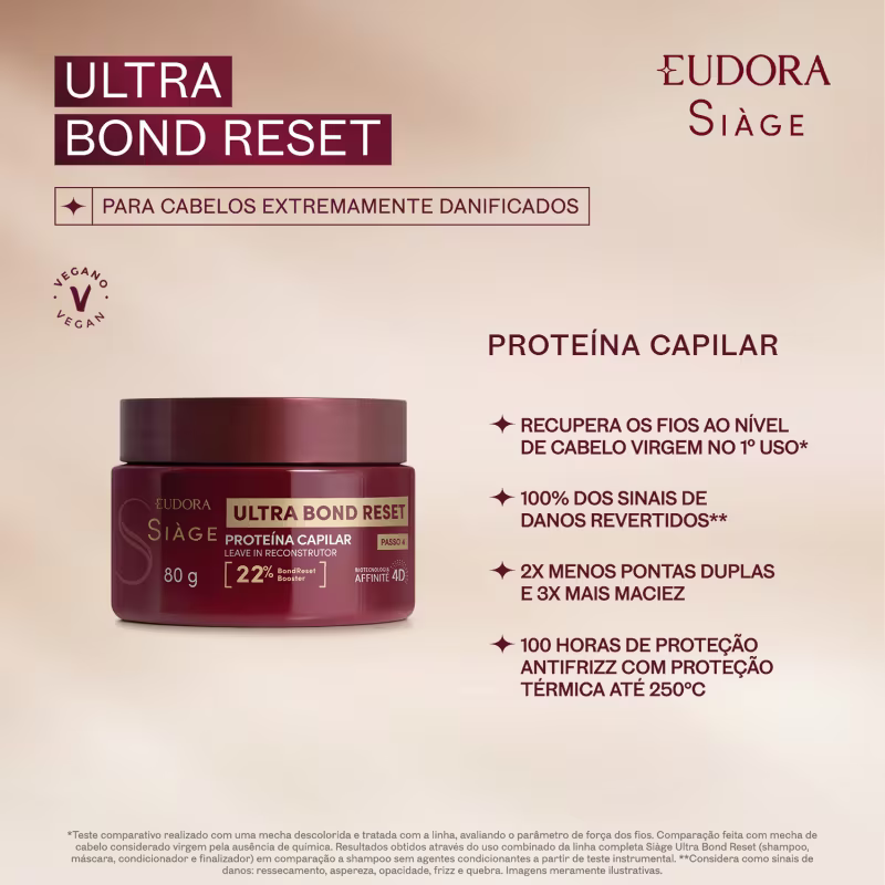 Leave-In Reconstrutor Proteína Capilar Siàge Ultra Bond Reset 80g